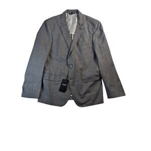 Hugo Boss Hartlay2 Gray/Black Gingham Wool Slim Fit 2-Button Blazer Mens 44R NWT